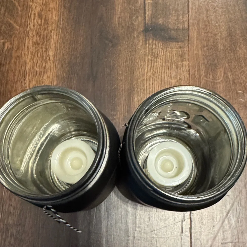 Flameless Candle Black Halloween Mason Jar Set with Skull and Owl